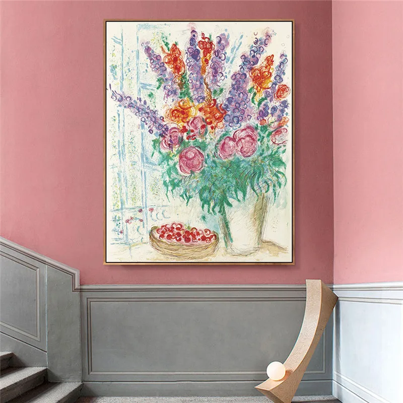 Цветок 16 Марк Шагал Холст Плакаты с живописью и печать на холсте картина стену