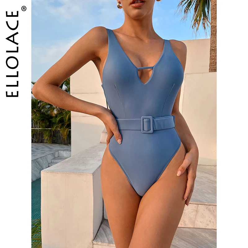 

Ellolace One-piece swimsuit Deep-V Bodycon Swimwear Women Bodysuit Backless Swimsuit For Women 2021 Swimwear Women One Piece