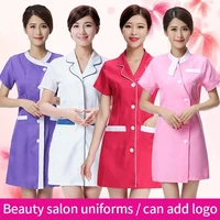 summer quality nursing clothes white coat spa work clothes beauty salon white robe experimental work clothes frosted uniform