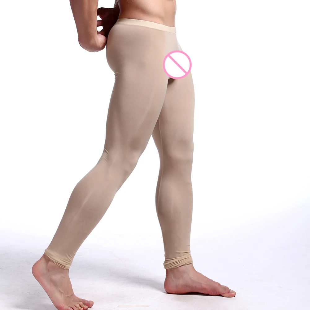 Мужские тонкие Однотонные эластичные облегающие леггинсы для фитнеса