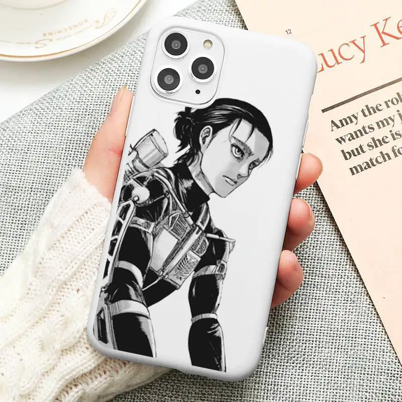 

Japan Anime Attack on Titan Phone Case Candy Color for iPhone 6 6S 7 8 11 12 XS X SE 2020 XR mini pro Plus MAX funda Cover