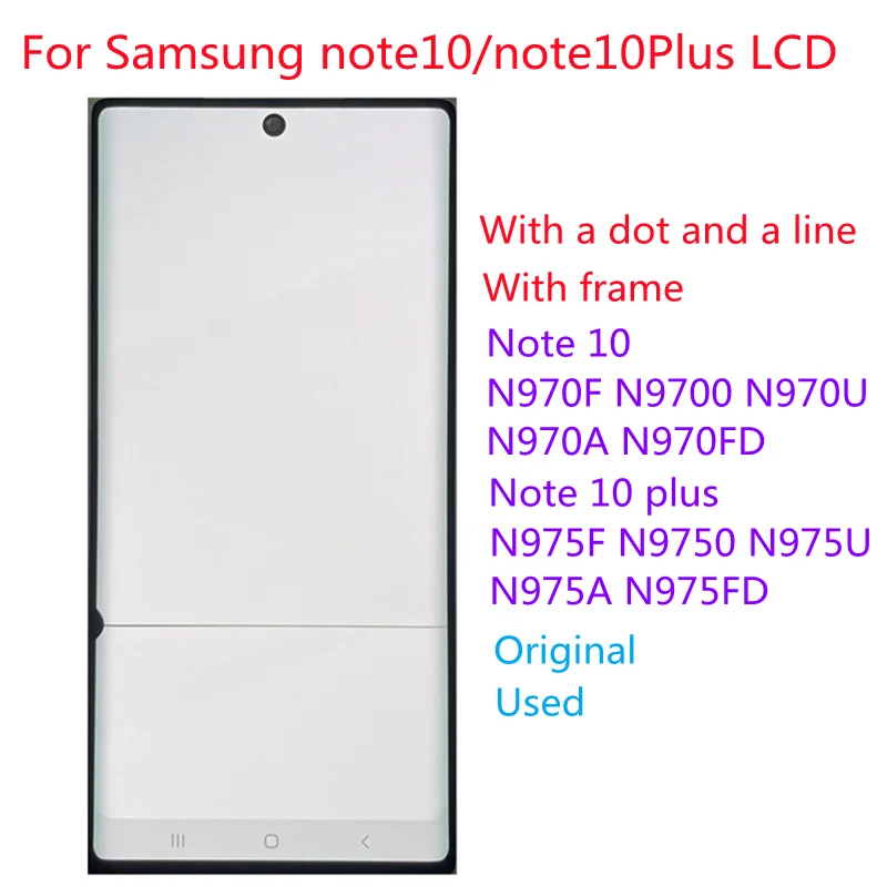 Для Samsung Galaxy Note 10 Lcd N970F N9700 с рамкой дисплей сенсорный экран дигитайзер для note10 + Plus