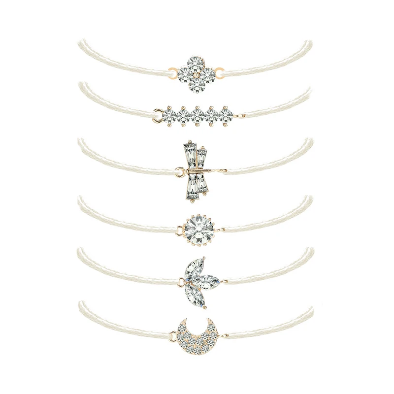 Modyle Boho сплетенные Многослойный кожаный кольцеобразный Луна в виде цветов и