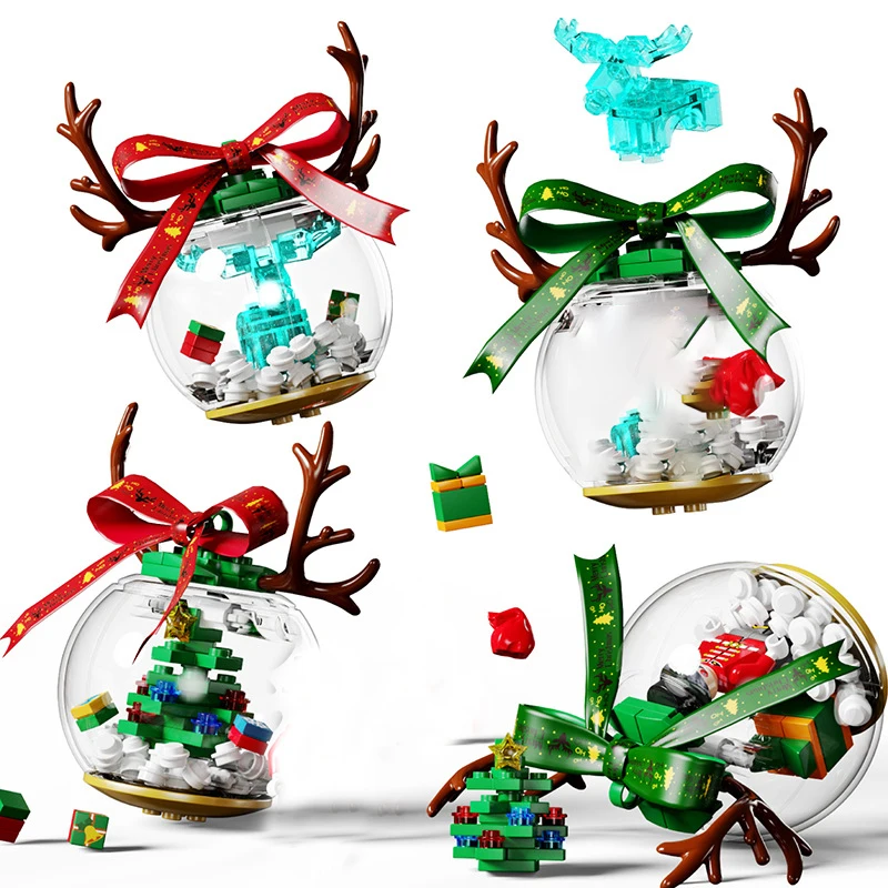 

Christmas Building Blocks Toy Crystal Ball Elk Model Girl Wonderful Christmas Gift Children's Puzzle Baby Friends Holiday Gift