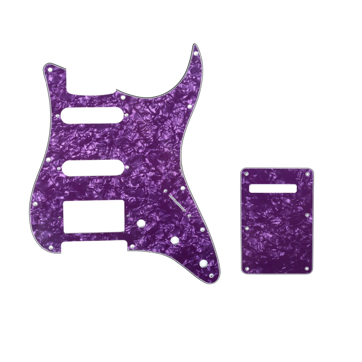

Musiclily SSH 11 Hole Strat Guitar Pickguard and BackPlate Set for Fender USA/Mexican Standard Strat Style, 4Ply Purple Pearl