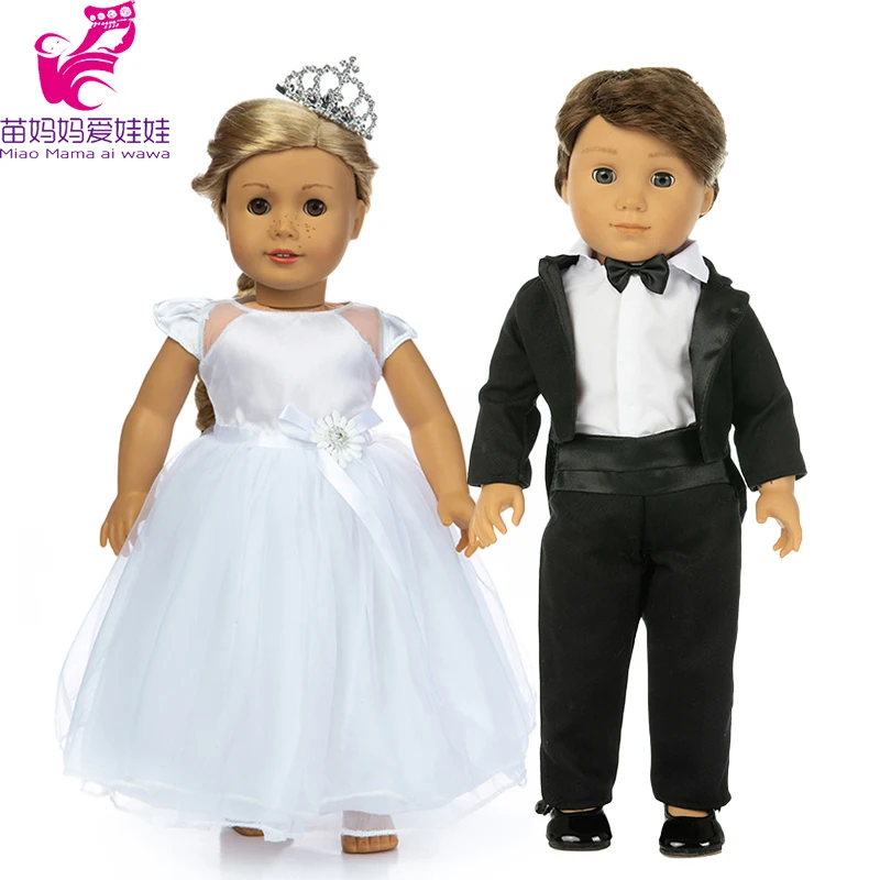 18 дюймов американская кукла og для девочек белое розовое голубое свадебное платье