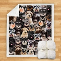 you will have a bunch of schnauzers blanket 3d printed fleece blanket on bed home textiles dreamlike