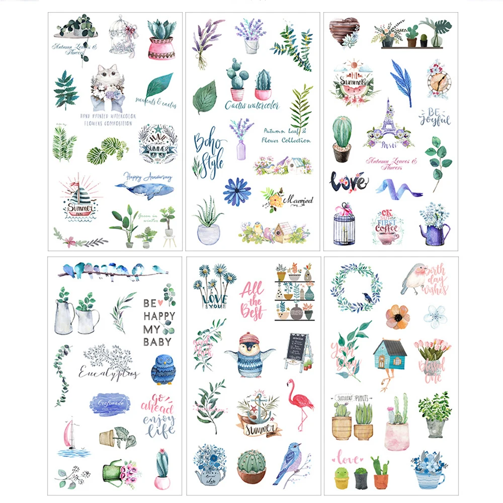 6 шт./компл. небольшой свежий ручной учётной записи наклейки на стену Европейский