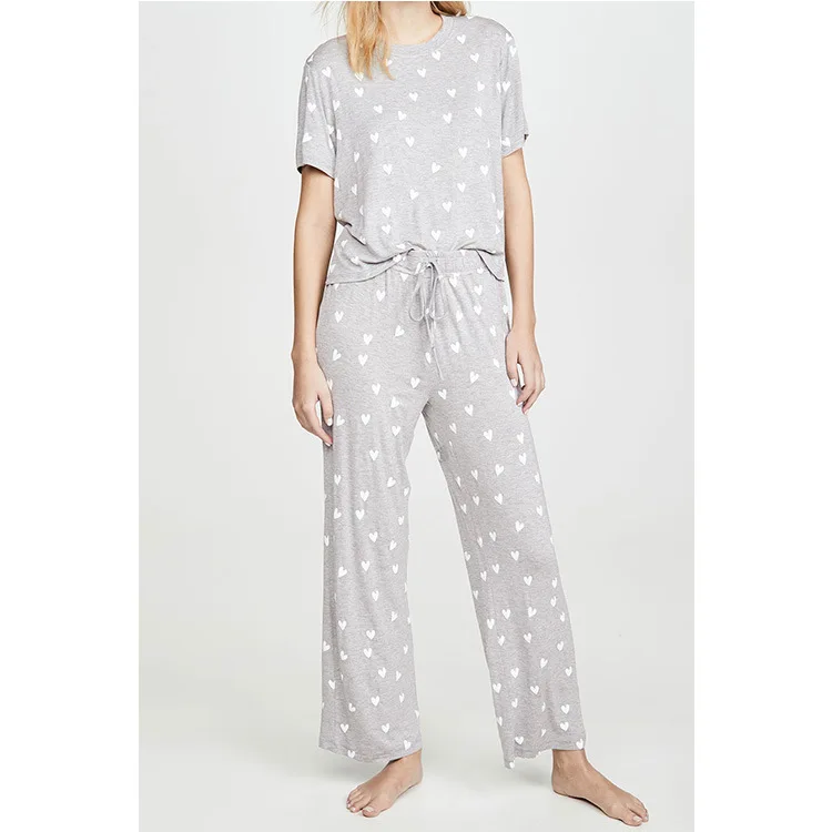 

Ladies Pajamas Summer Fashion Printed Short-sleeved Trousers Two-piece Pajamas Suits Ladies Pajamas Casual Home Wear Clothing