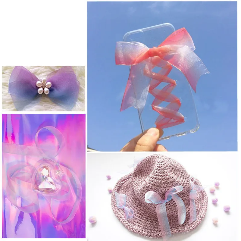 9 м/рулон с фокусным расстоянием 25 мм лента из органзы бант для волос свадьбы