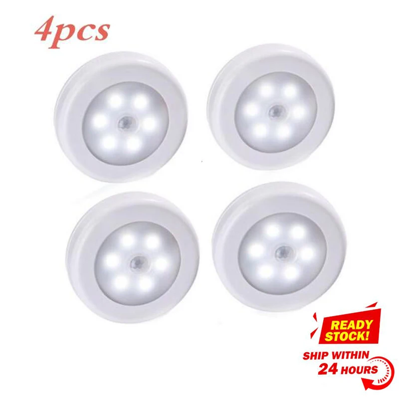 4 шт движения тела Сенсор 6 светодиодный настенный светильник индукции лампа