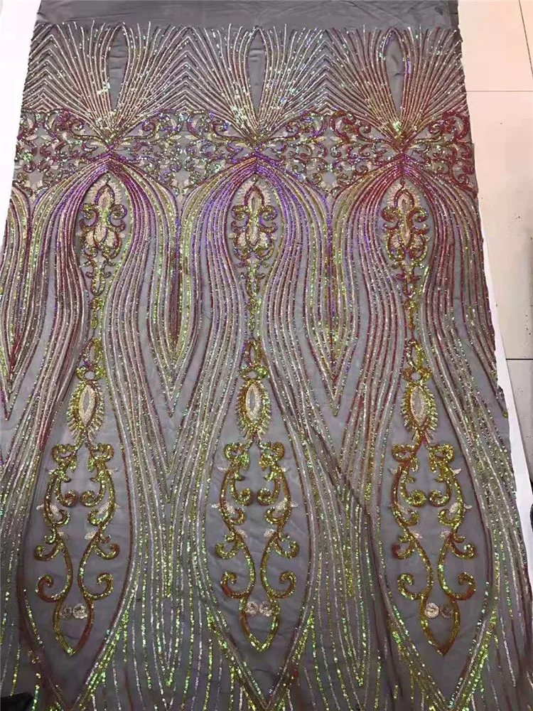 5 ярдов африканская кружевная ткань с вышивкой и большими цветами блестками | Дом