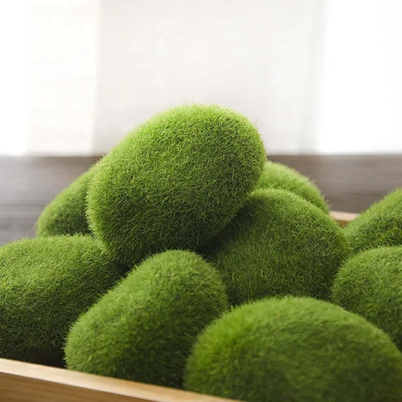 Декоративные Зеленые искусственные моховые камни зеленые шарики для цветочных