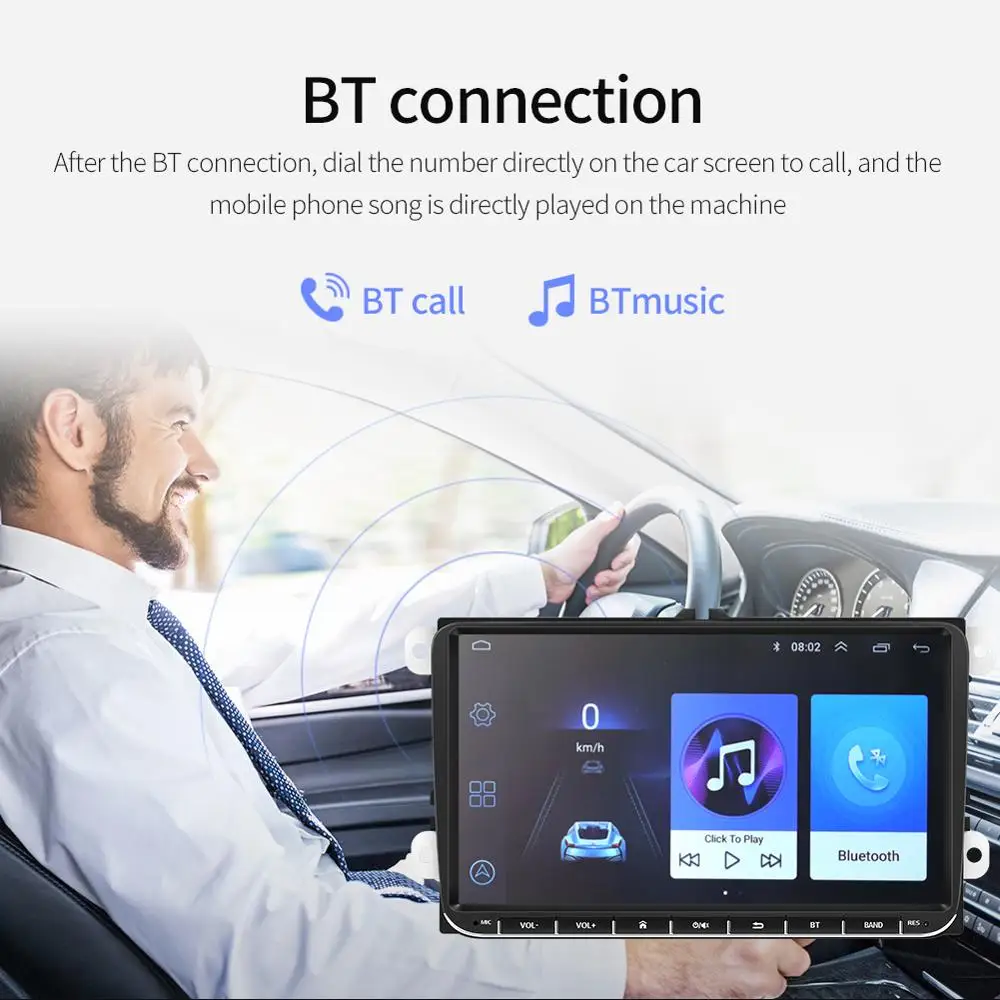 1G + 16G SystemCar 9 inch Android Bluetooth Navigation MP5 Player for VW Passat Golf MK5 Jetta Tiguan T5 Skoda GPS Car Navigatio |
