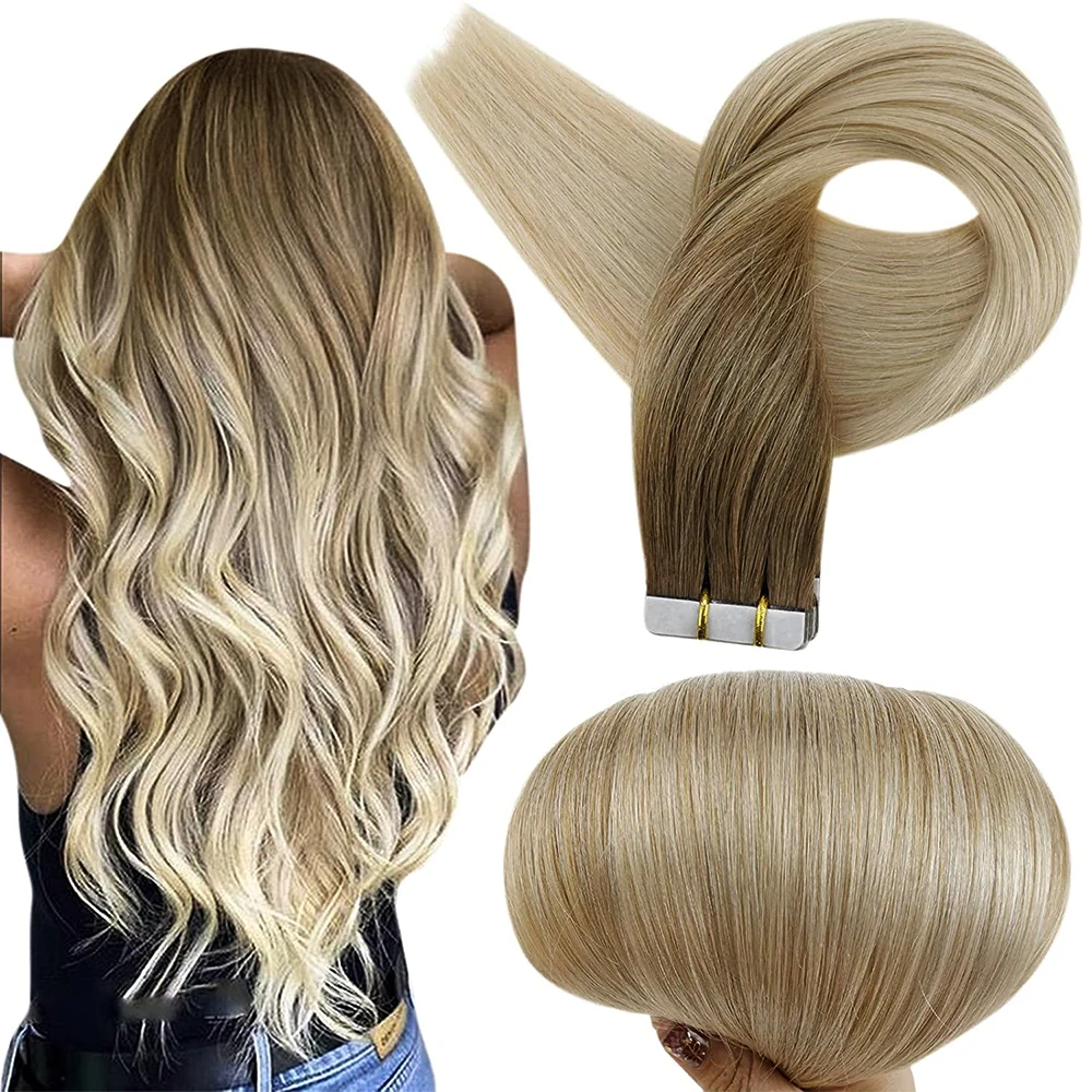 

Популярные прямые человеческие волосы для наращивания, лента из орехового ореха от коричневого до пепепельно-коричневого цвета и отбелива...