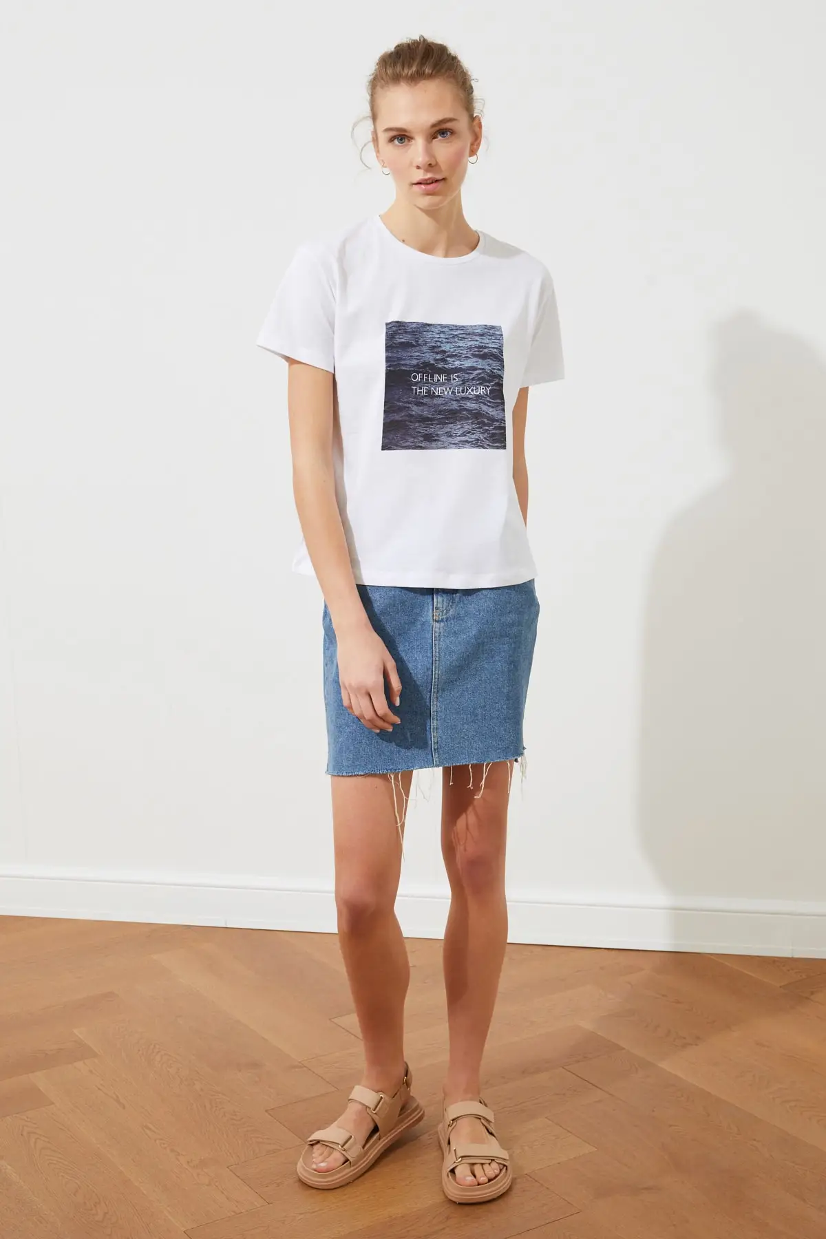 Белая футболка с принтом|Футболки| |