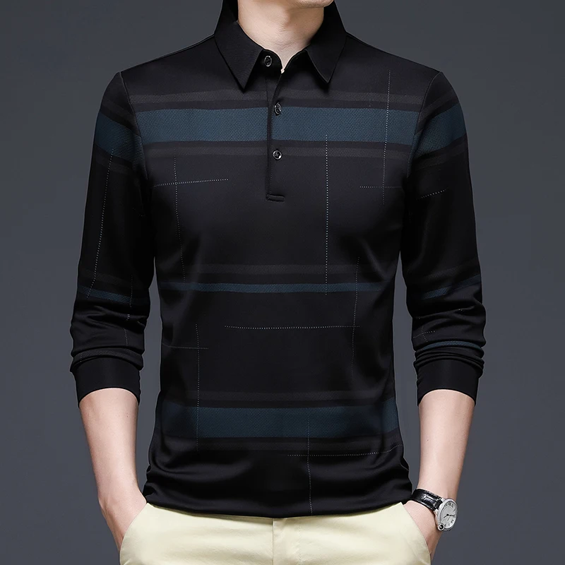

Men's Polo Shirts Men's Casual Comfortable Polo Shirts Men's Long Sleeve Large Capacity Polo Shirts Men