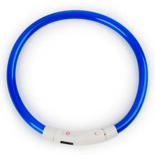 Blue M Водонепроницаемый Usb зарядка ошейник для питомца собаки щенка шеи домашний сад перезаряжаемый светодиодный ночной мигающий светящийся - Цвет: Blue M