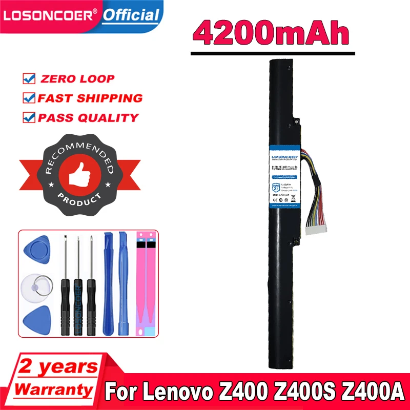 Аккумулятор LOSONCOER для ноутбука Lenovo 4200 мАч Ideapad Z400 Z400S Z400A Z400T Z510 Z510A Z500 Z500A L12S4K01 L12L4K01 |
