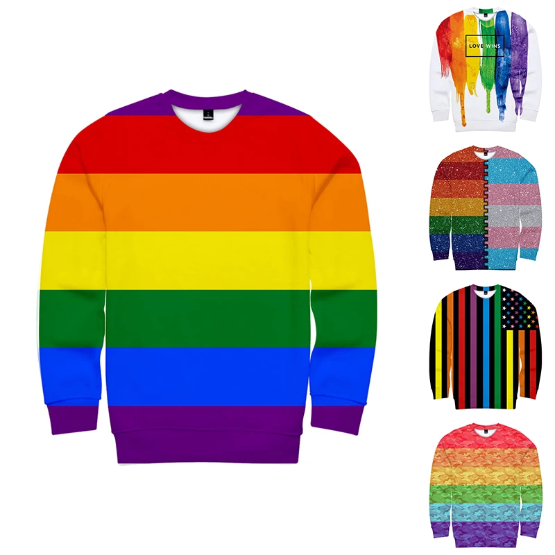 Новейшие горячие Koop LGBT Радуга Vlag толстовки Lesbiennes Homo модные Mannen/Vrouwen O-hals