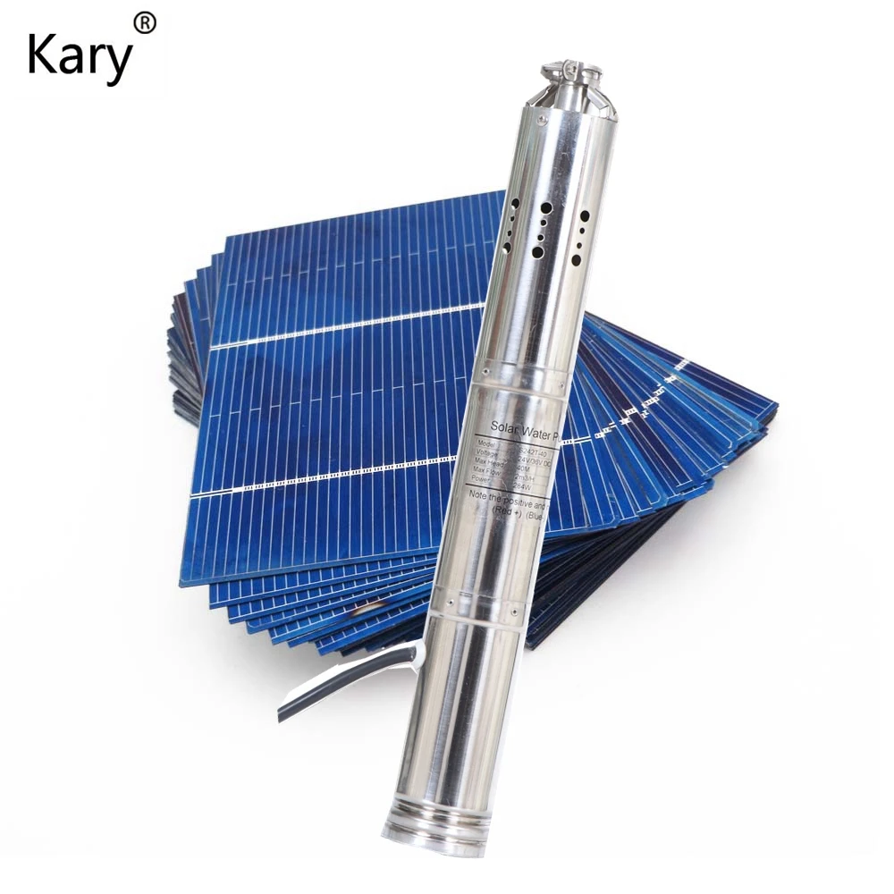 Солнечный водяной насос Kary новый дизайн lift 60m flow 2t/h dc 24v 284w из нержавеющей стали