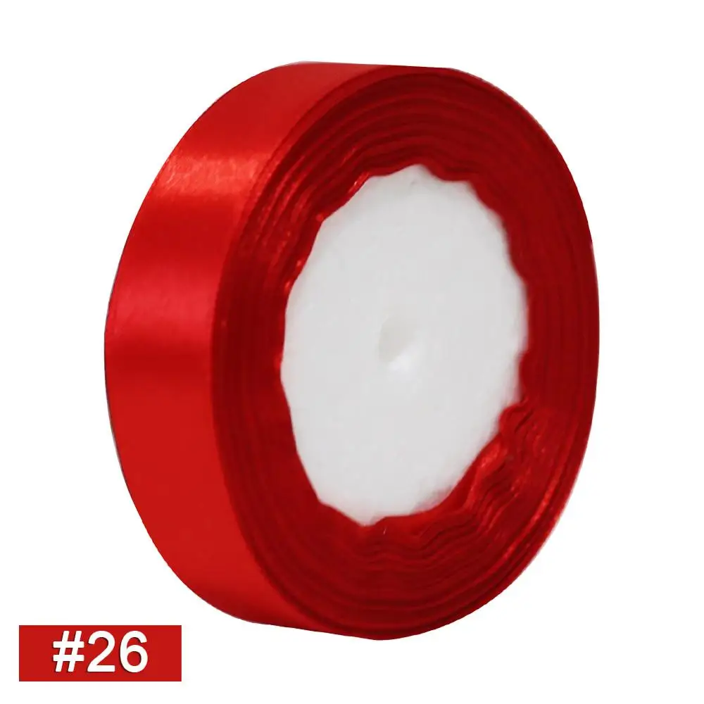 26 red 25 ярдов атласная отделка для шитья, кружевные ленты для вечерние украшения, свадебные украшения, ручная работа, розовые подарки, материалы для обертывания D2 - Цвет: 26 red