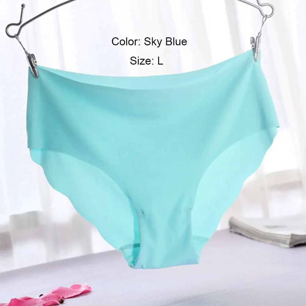 sky blue EIE, модные волнистые Бесшовные женские трусики, ультратонкое женское нижнее белье, нижнее белье, дышащие трусы с низкой посадкой, Прямая поставка - Цвет: sky blue