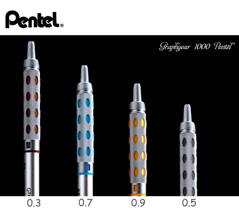 4 Pentel GRAPHGEAR 1000 механические разработки карандаш комплект PG1013/15/17/19(0,3/0,5/0,7/0,9 мм
