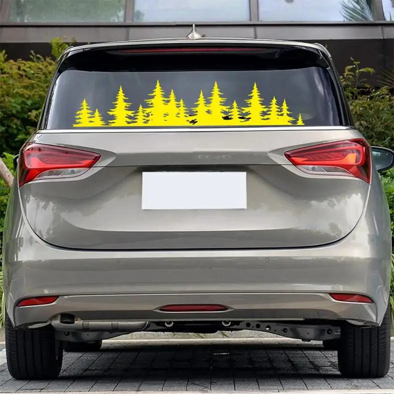 

100 x 20CM PVC Pine Tree Forest Pattern Car Stickers and Decals Car Side Body Scratch Windshield Sticker