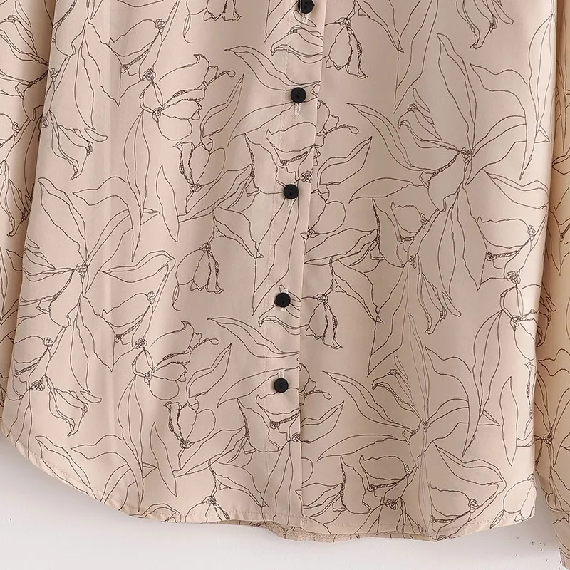

Alldoke 2021 Spring Summer Floral Print Blouse Women Turn-down Collar Long Sleeve Oversized Blusas Ladies Vintage Chiffon Blusa