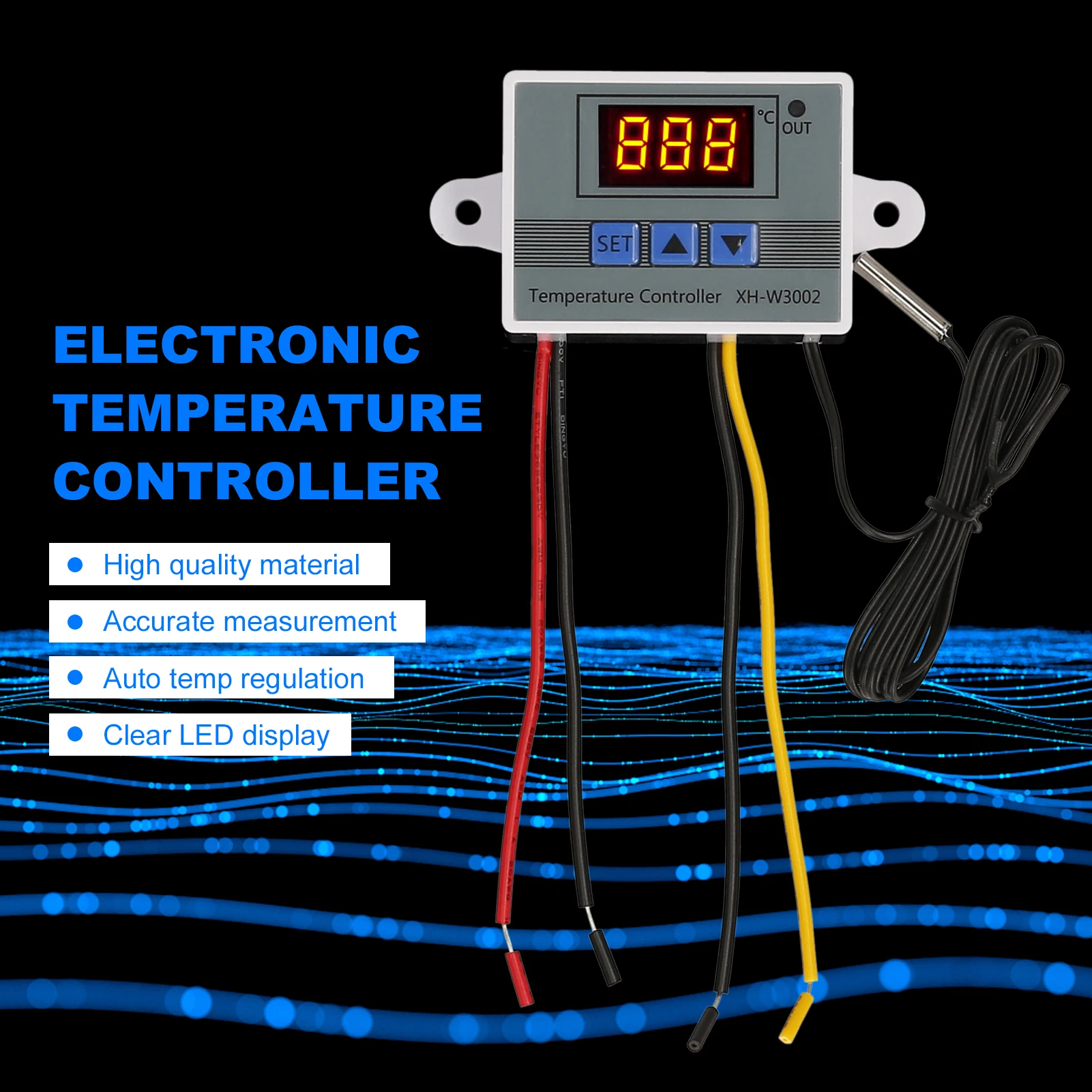 

Электронный регулятор температуры, светодиодный дисплей, модуль термостата, модуль контроля температуры с водонепроницаемым щупом NTC