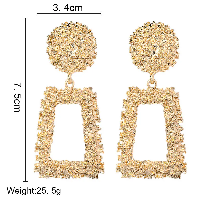 

VCORM Big Vintage Earrings for women gold color Geometric statement earring 2018 metal earing Hanging fashion jewelry trend