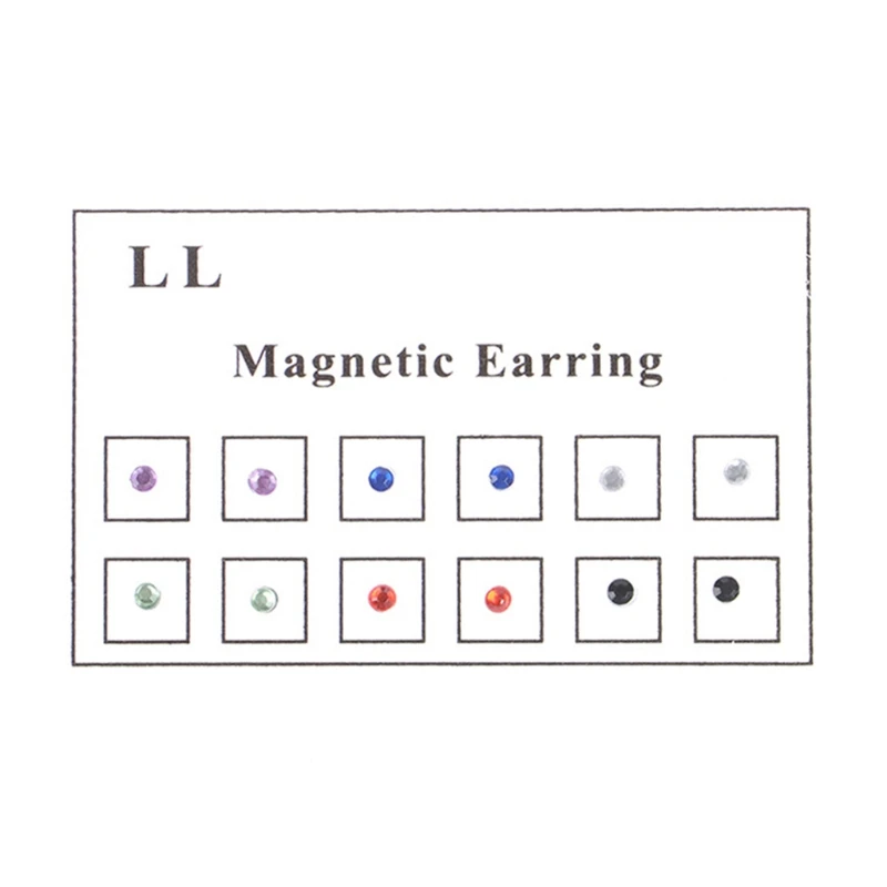 Серьги-гвоздики магнитные 3 мм 12 шт./карточка | Украшения и аксессуары