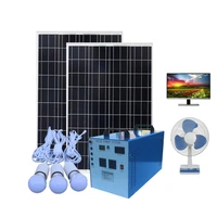 farm household portable solar generator complete set of battery panel kit use lighting 12v lcd tv phone charging bread machine