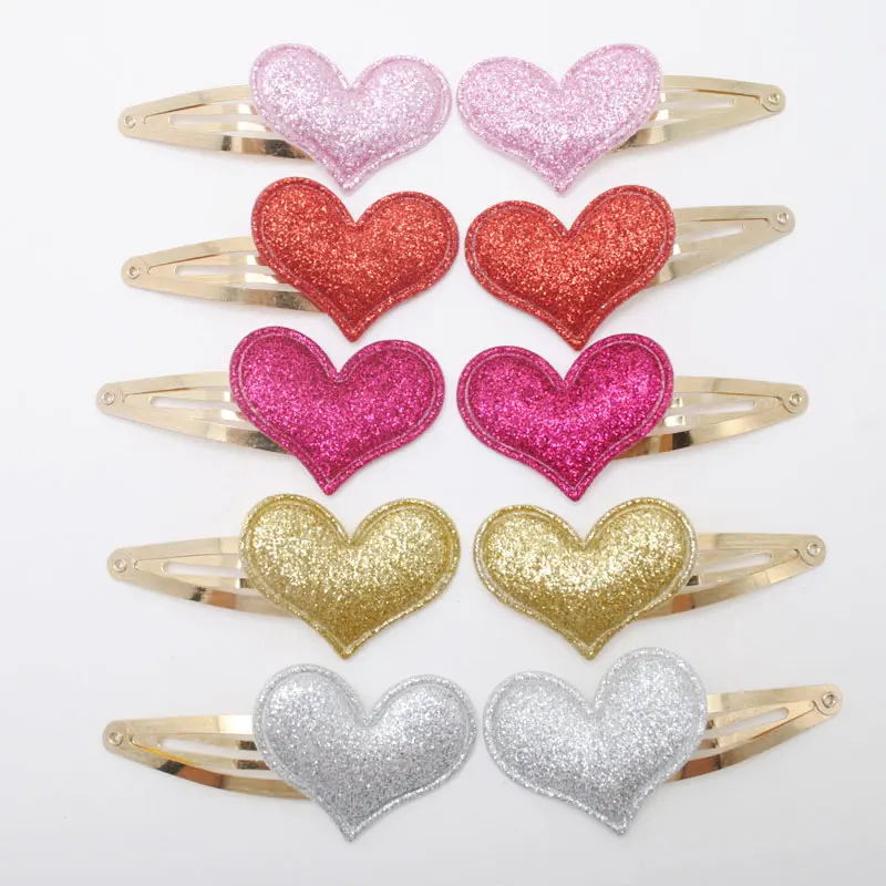 Mix Hairclips 10 шт./лот, маленький размер, заколки для девочек, блестящее сердце, подарок на день рождения, аксессуары для маленьких девочек, детский зажим для волос для детей - Цвет: Mix Hairclips
