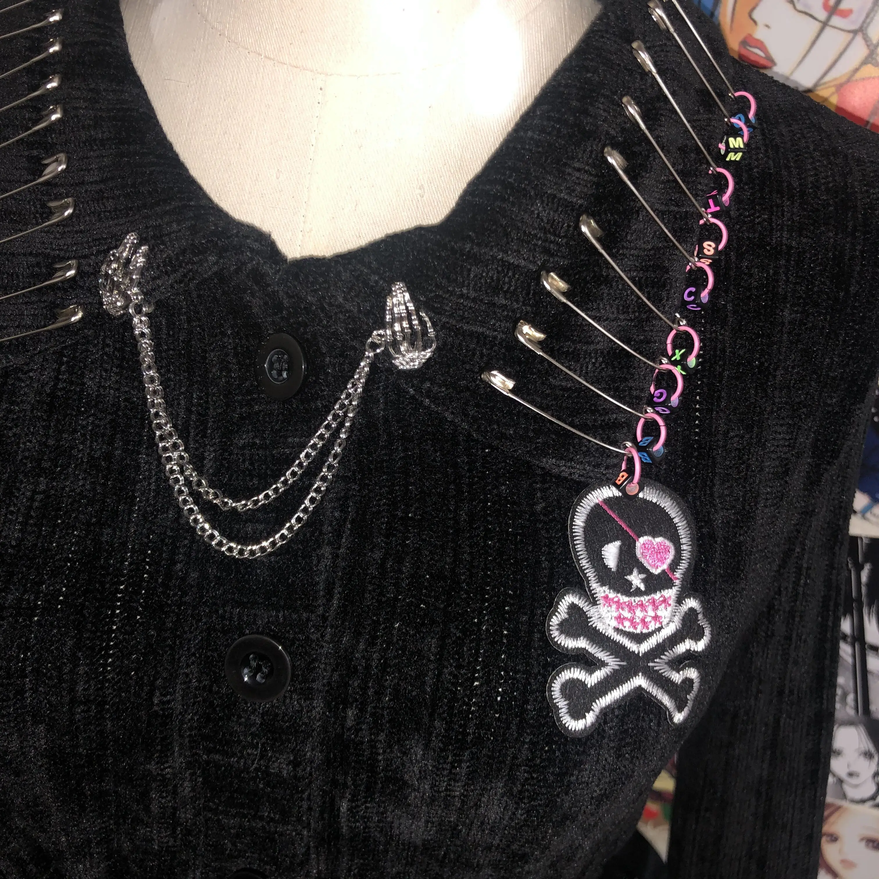 

High Waist Skirts Rock Punk Gothic Cross Harajuku Princess Ball Gown Cake Black Mini Skirts Hot Girl Japanese