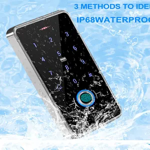 outdoor ip68 waterproof fingerprint access control keypad rfid keyboard touch panel electronic door opener system 13 56mhz cards free global shipping