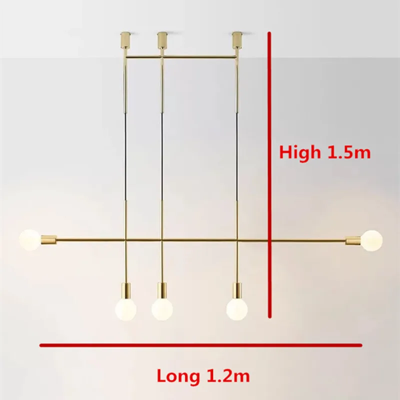 Скандинавские золотые светодиодные подвесные светильники для ресторана