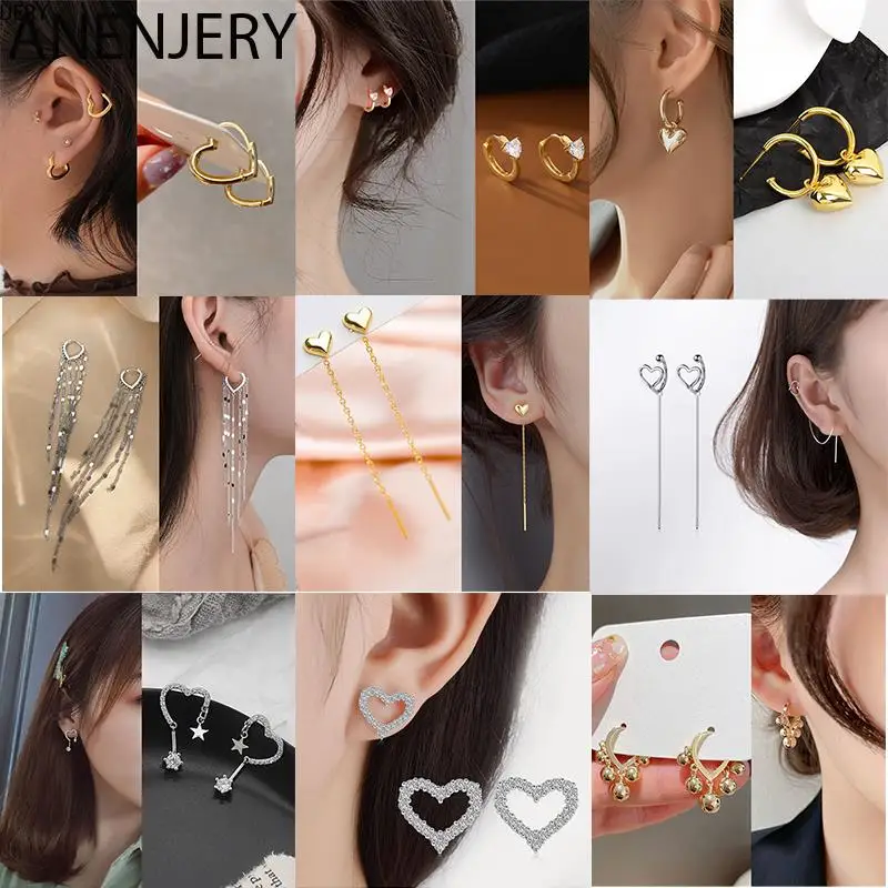 

Женские серьги из серебра 925 пробы с сердечками