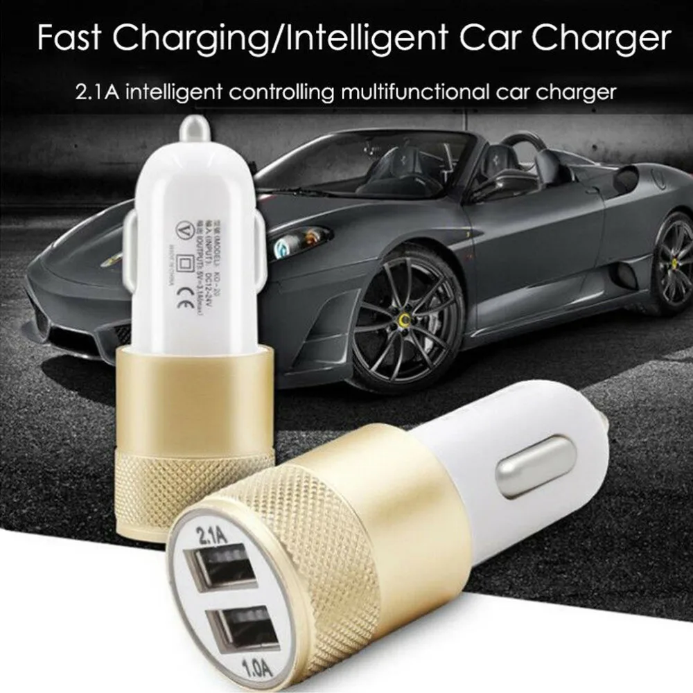 Универсальное автомобильное зарядное устройство с двумя usb-портами для Iphone X 8 7 Plus