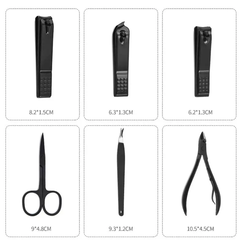 Набор для маникюра и педикюра из 16 предметов ножницы пальцев инструмент груминга с кожаным чехлом набор