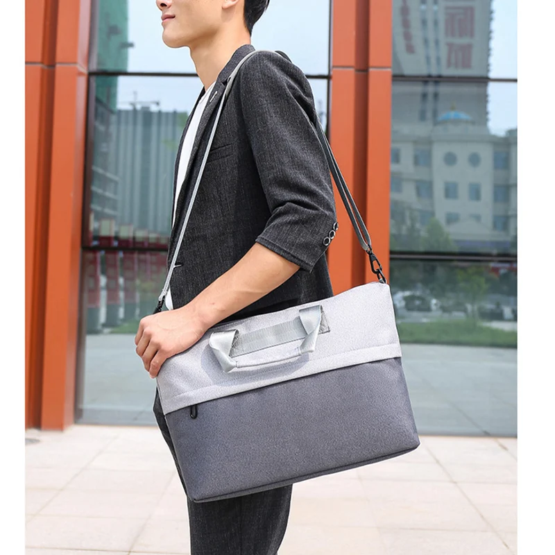 Men's Leather Laptop Bag Casual Large Capacity Briefcase Messenger Bag Portable Shoulder Bag Women Office Bag XA720F