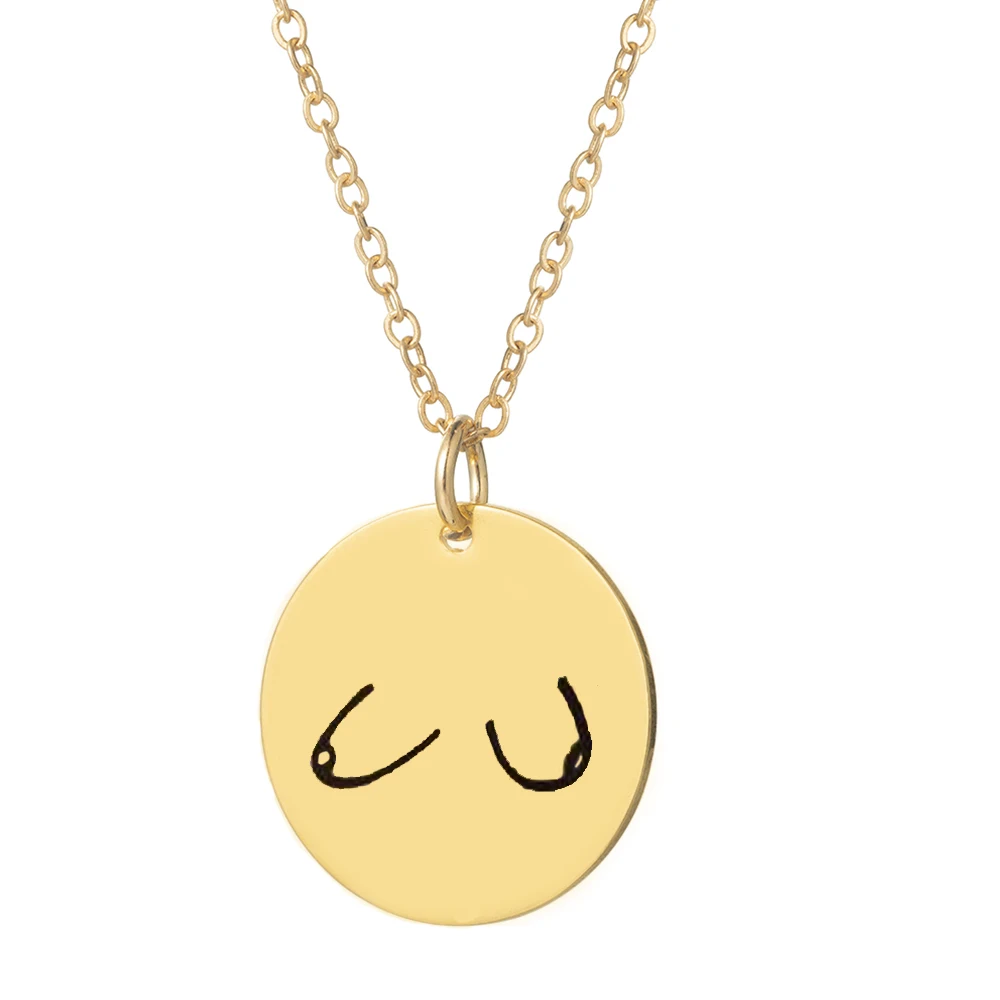 Мульти-Дизайн Крошечные сиськи Цепочки и ожерелья женских золотой кулон