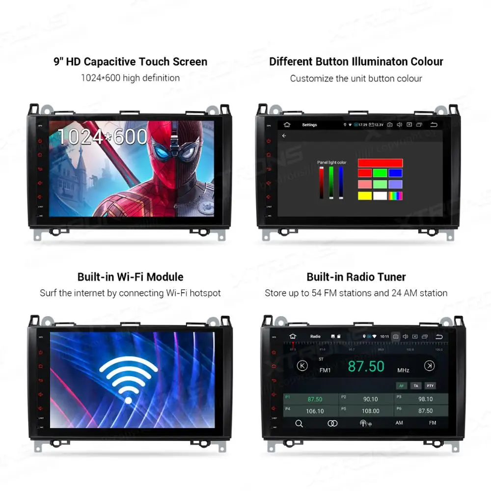 XTRONS Android 9,0 автомобильный Радио плеер gps OBD DAB для Mercedes Benz B класс W245 a-класс W169 Viano Vito W639 Sprinter W906 без DVD