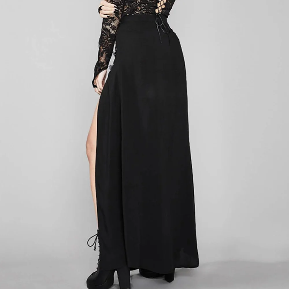 Женская длинная юбка в стиле панк Rosetic винтажная готическая с высокой талией