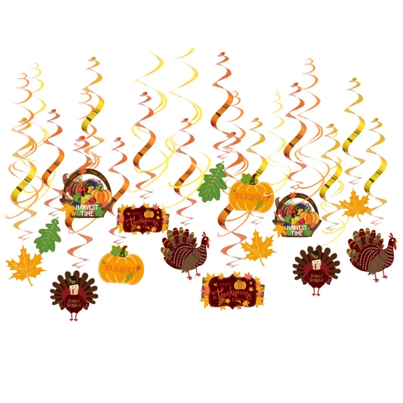 

Spiral Swirl Pendant Thanksgiving Cartoon Decorative Doorway Hanging Ornament