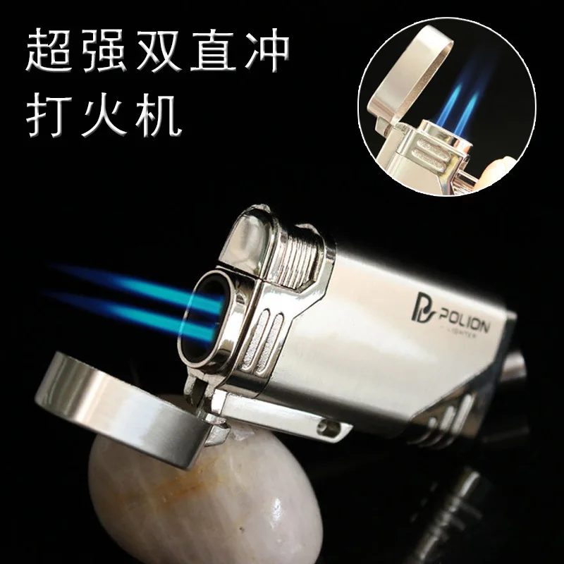 

Креативная зажигалка с 2 насадками и синим пламенем