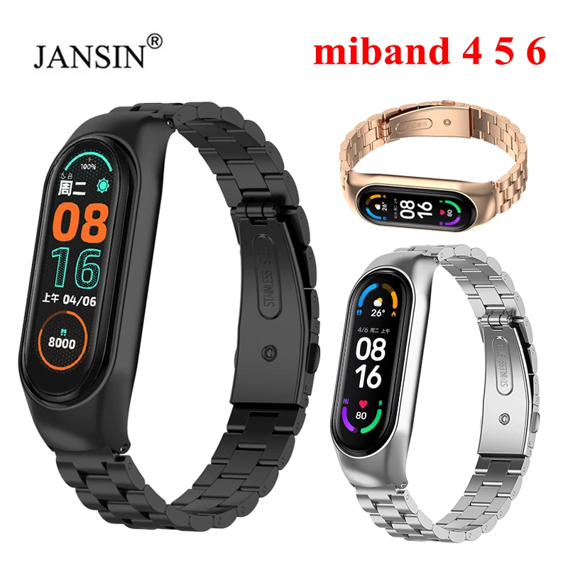 

Metal Strap For Xiaomi Mi Band 6 Wrist Band Bracelet Replacement for MiBand 6 5 4 Stainless Steel Wristbands miband Watch Strap