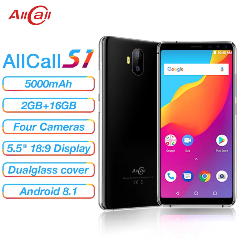 AllCall S1 смартфон с 5 дюймовым дисплеем четырёхъядерным процессором ОЗУ 2 Гб ПЗУ 16 ГБ