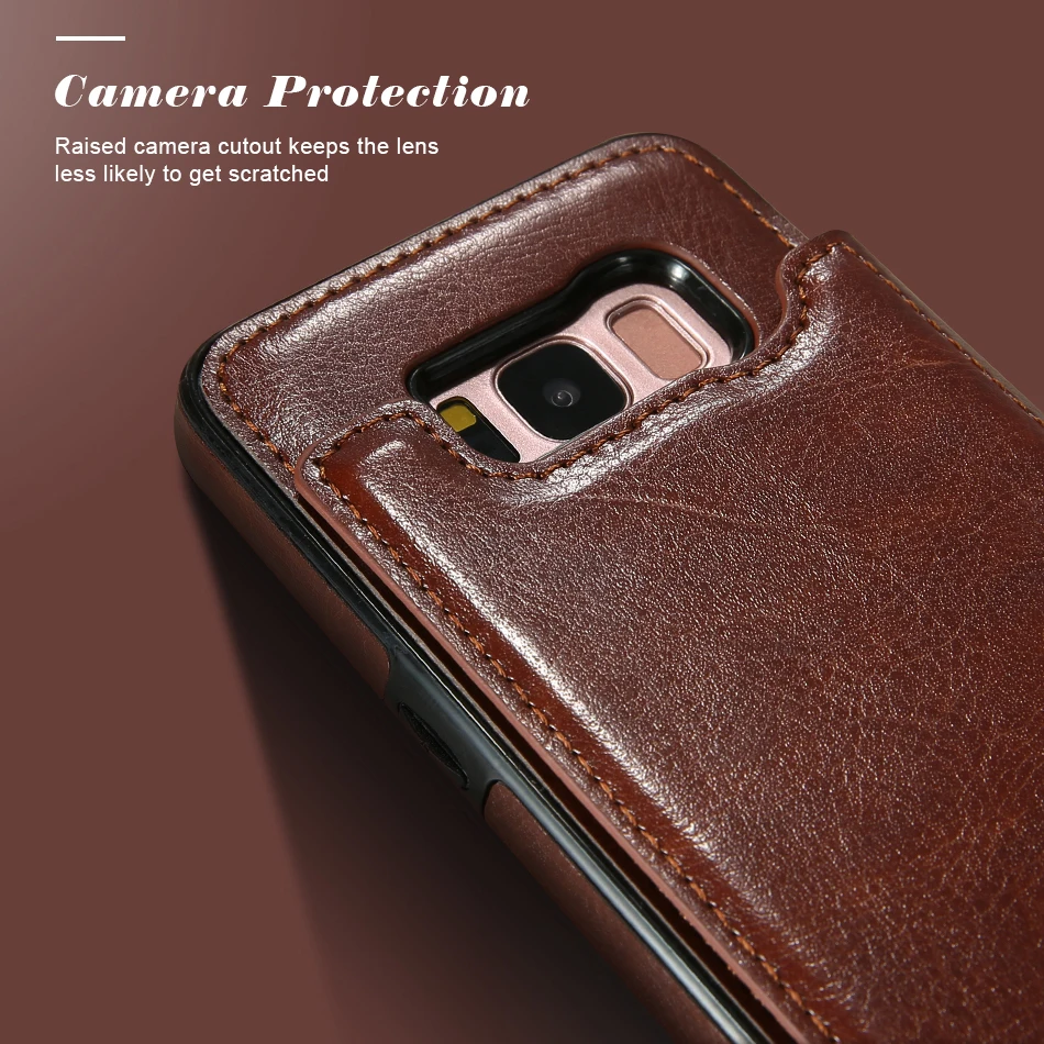 Роскошный кожаный чехол в стиле ретро для samsung Galaxy S8 Plus, чехол-книжка с подставкой и отделением для карт, чехол для iPhone samsung Note 10 S10 S9 Plus S7, чехол